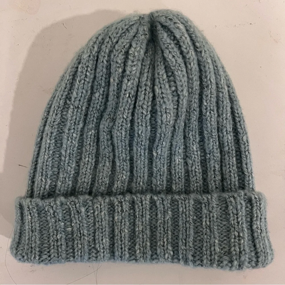 The North Face Aqua Blue Rib Knit Women’s Winter Ski Hat Beanie